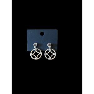 Faux silver and diamond geometric earrings